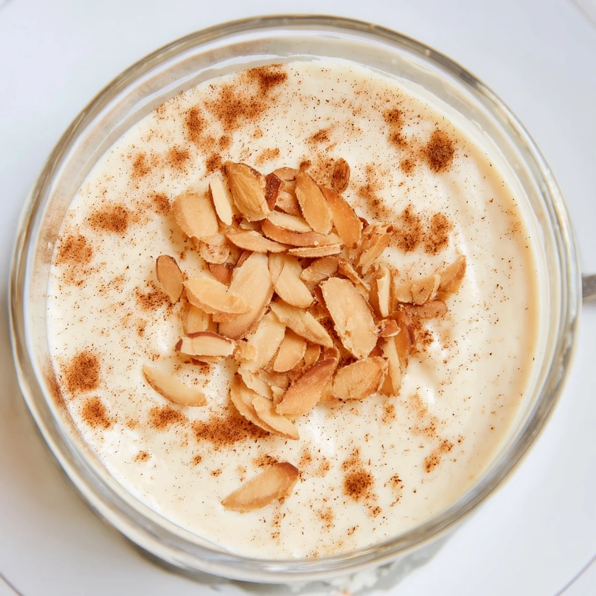 Pudin leche almendra canela