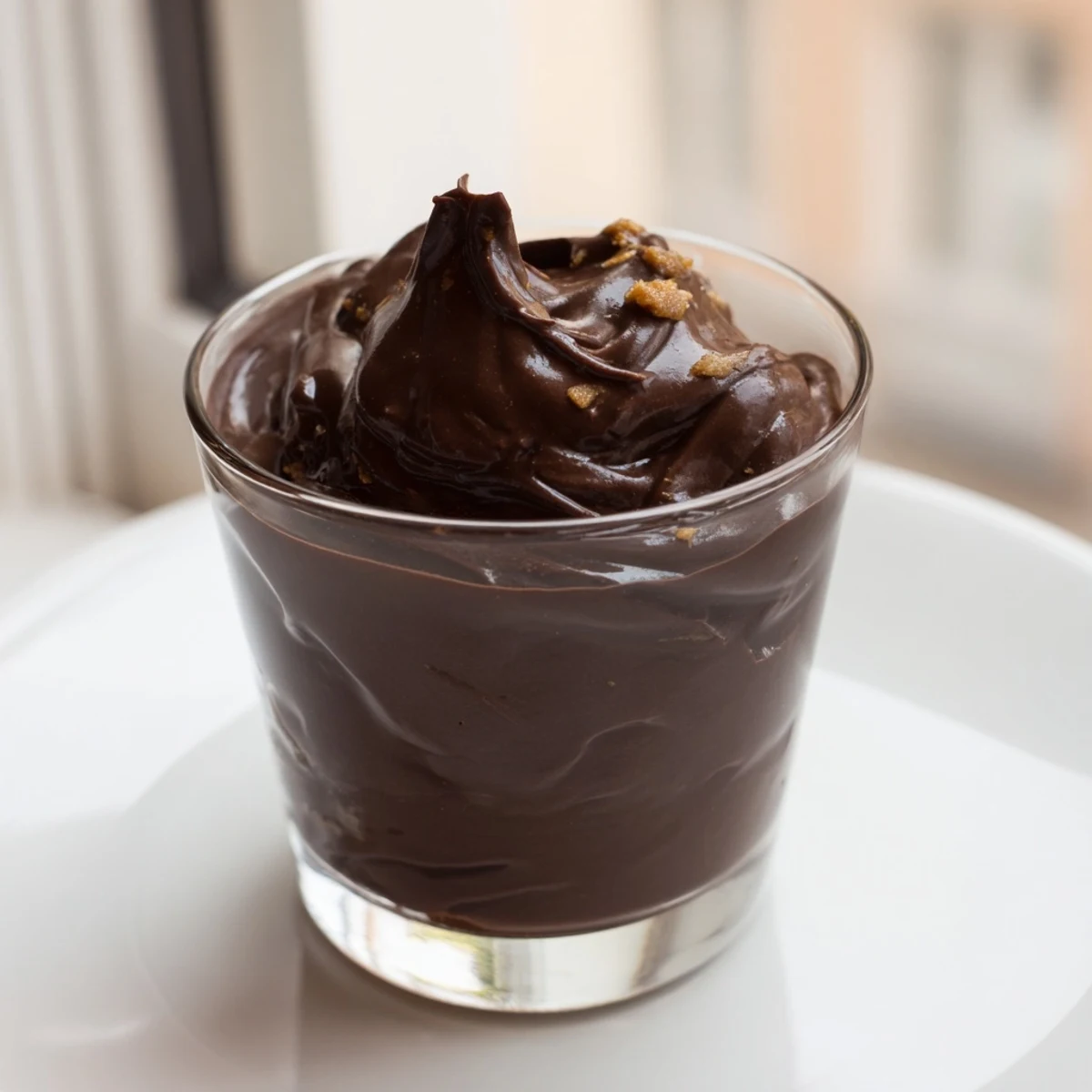 Decadent Express Turrón Chocolate Mousse, swirled and ready to be served in elegant glass dishes.