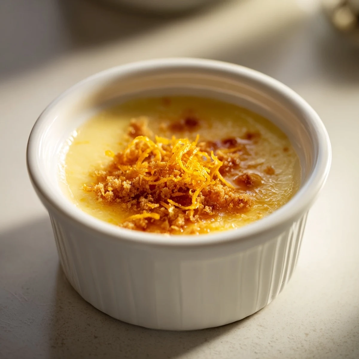 Rich, caramelized sugar crust atop creamy custard: a beautiful Quick Crema Catalana dessert.