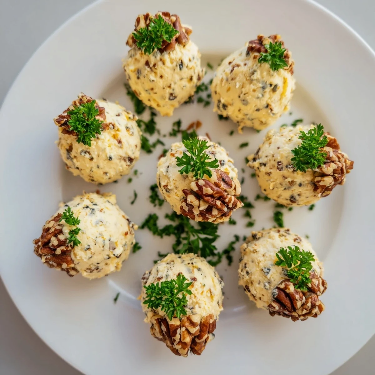 Acorn Shaped Cheese Ball Bites, festive appetizer perfectly shaped with nutty pecan and herb coating.