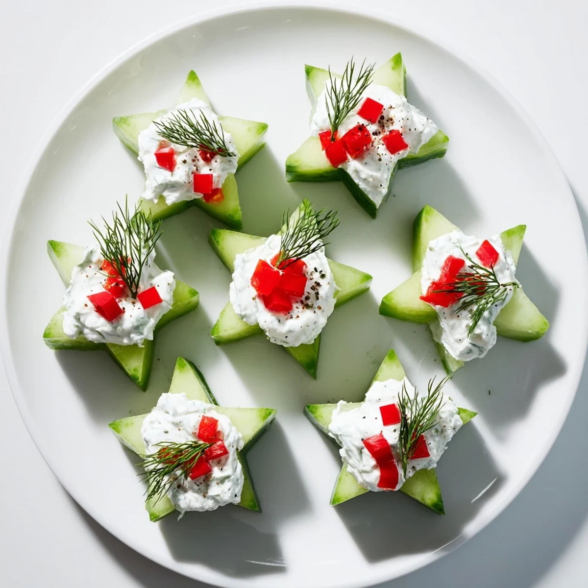 Pepinos en estrellas navideñas