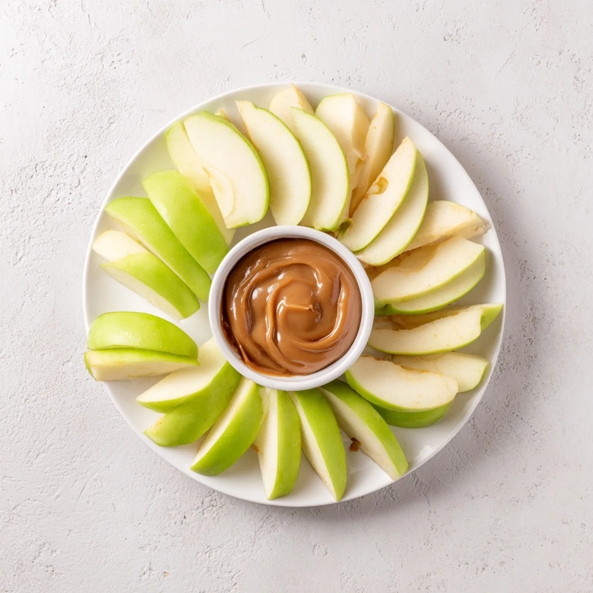 Manzana con dip de caramelo