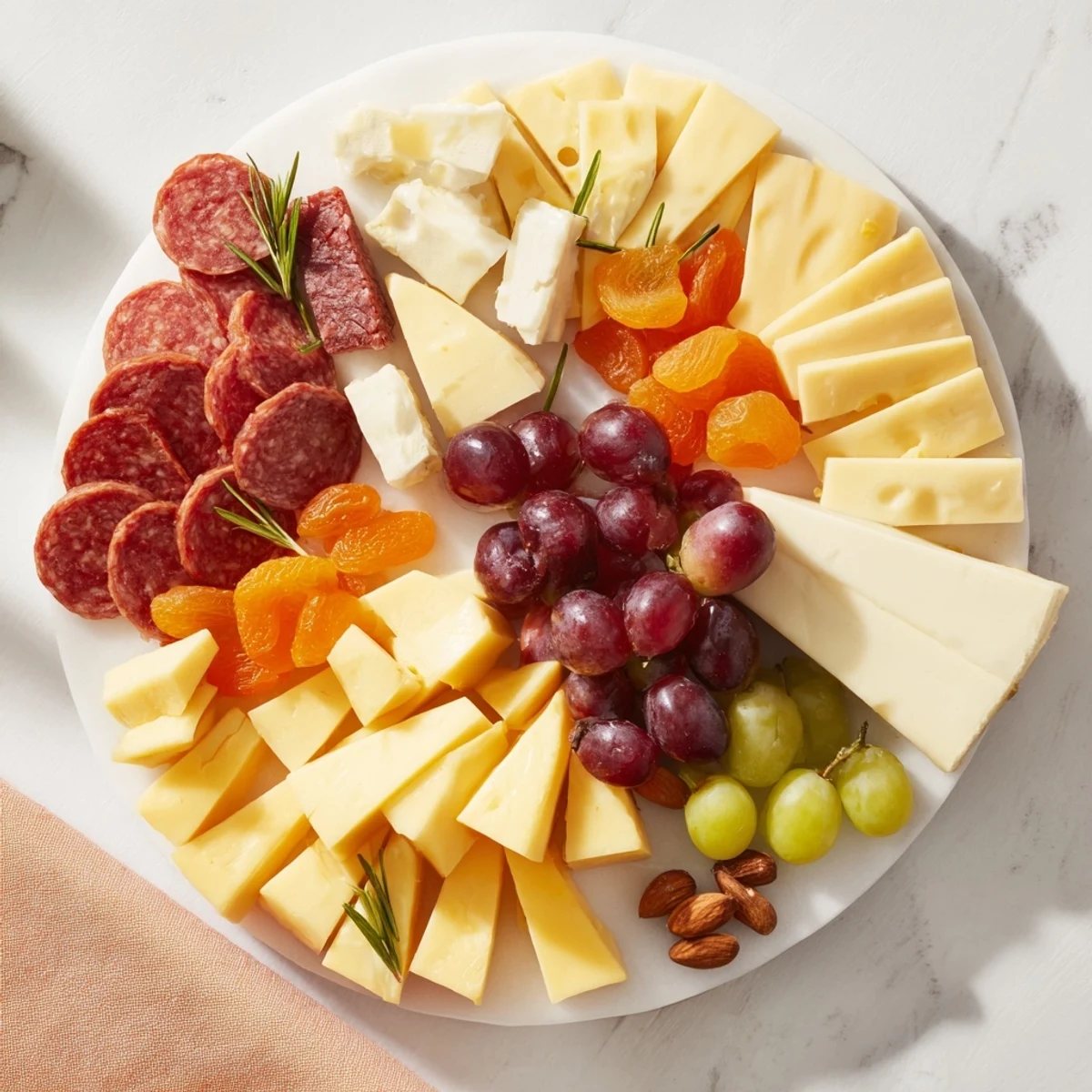 Geometric Gala charcuterie board, showcasing triangles and rhombuses of cheese and meats for easy entertaining.