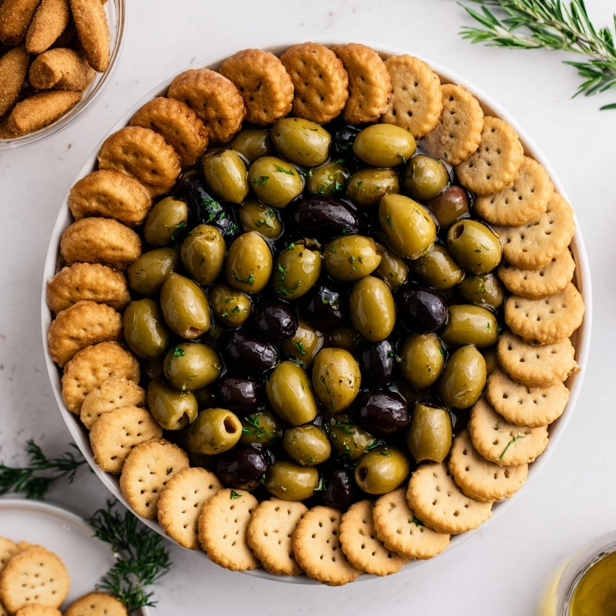 A Roman Colosseum snack platter with crackers forming a dramatic arena, inviting you to enjoy.
