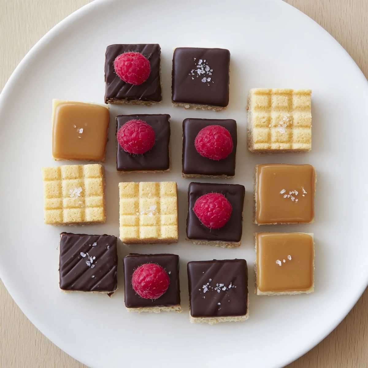 Whimsical checkerboard Terrace dessert with a close-up of alternating squares offering varied textures.