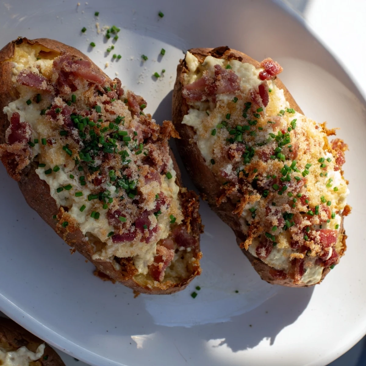 Golden, bubbly Loaded Baked Potato Skins, loaded with cheese, bacon, and sour cream, perfect appetizer.