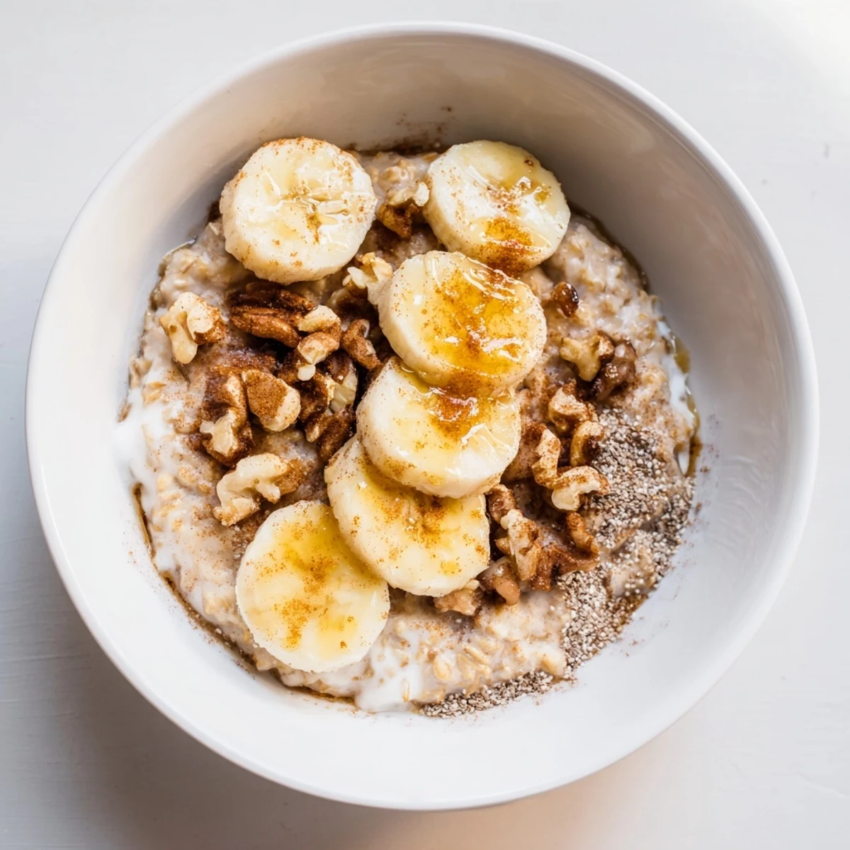 Enjoy a healthy start with this comforting bowl of 2-minute microwave banana oats!