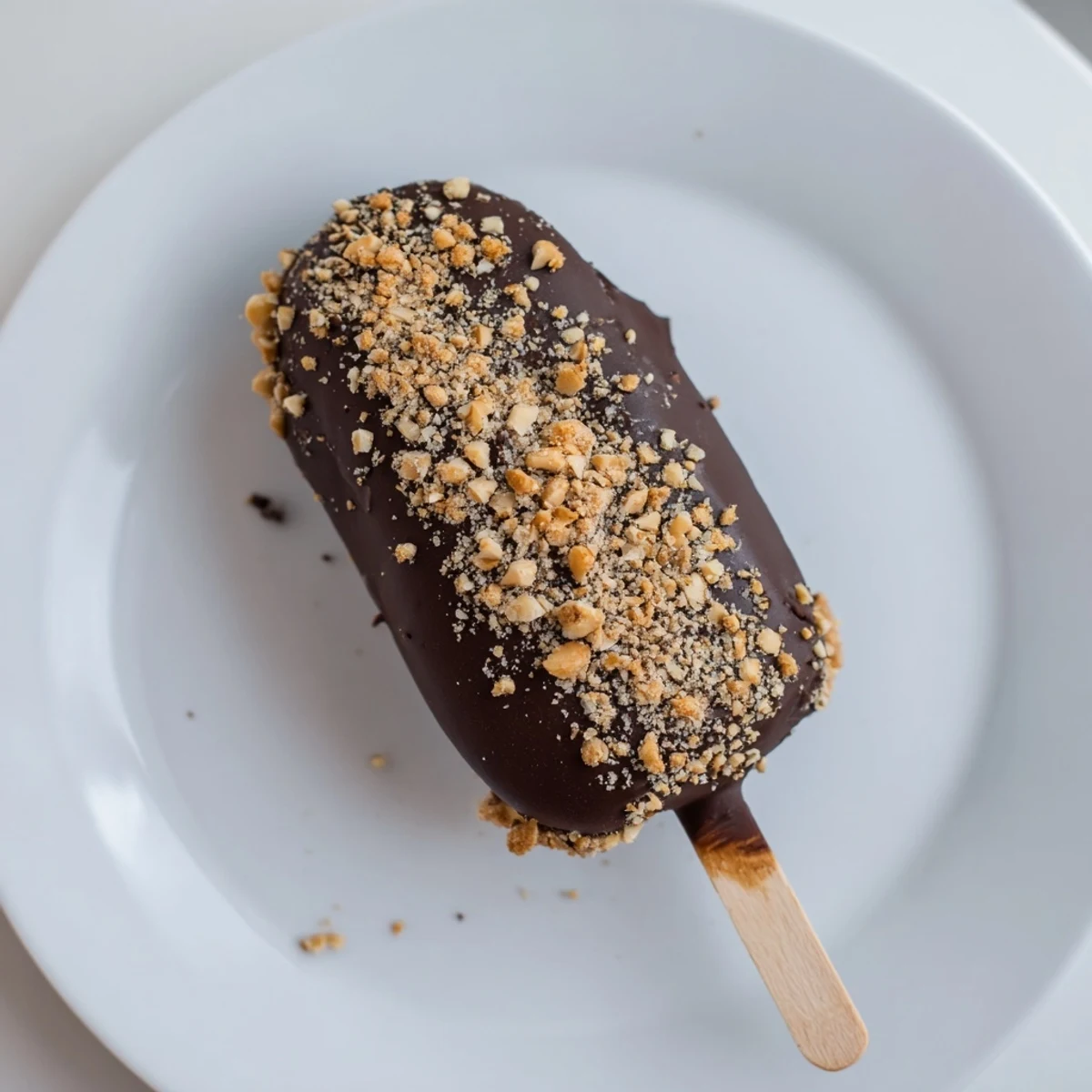 Frozen Banana Chocolate Pops, coated in rich chocolate and crunchy peanuts, make a perfect dessert.
