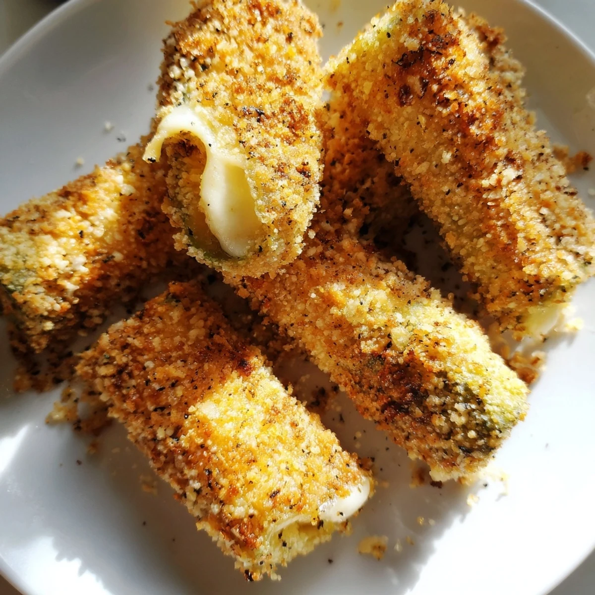 Melted cheese coats juicy pickle spears in these delicious Crispy Chickle Bites, fried until golden brown.