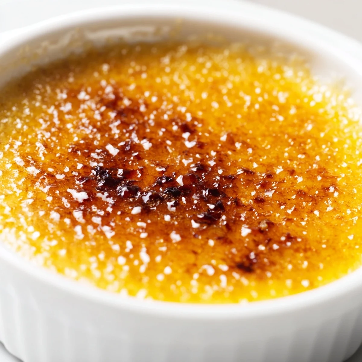 Silky 3-Ingredient Crème Brûlée with a flawlessly crisp, golden caramelized sugar topping.