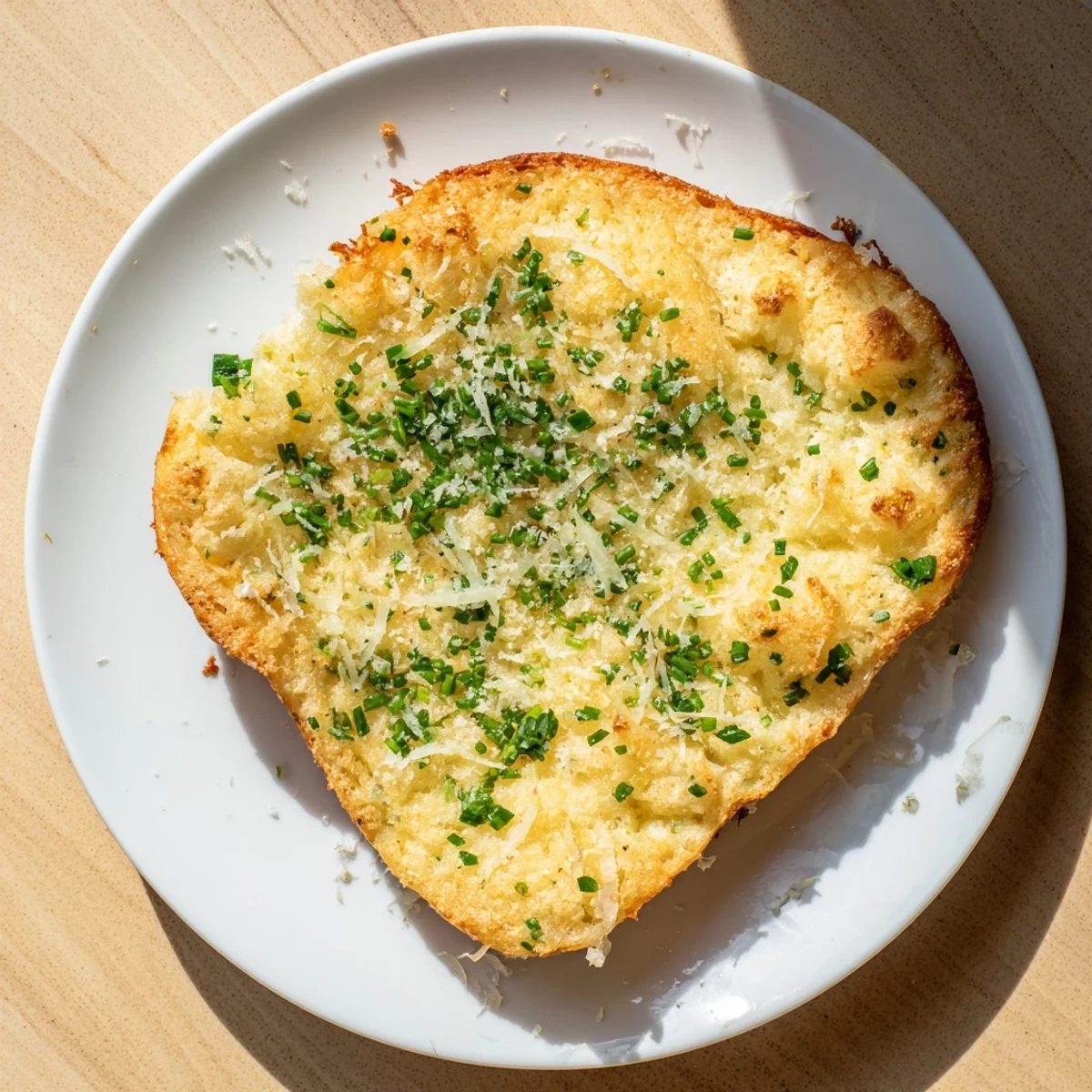 A close-up of fluffy Cloud Bread Savory Toast, with visible Parmesan and chives, perfect for snacks.