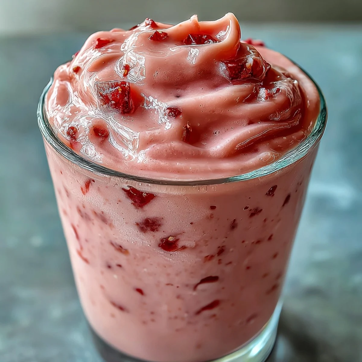 Refrescante Guava Juice Smoothie con hielo, miel y frutas tropicales, una bebida perfecta para el desayuno.