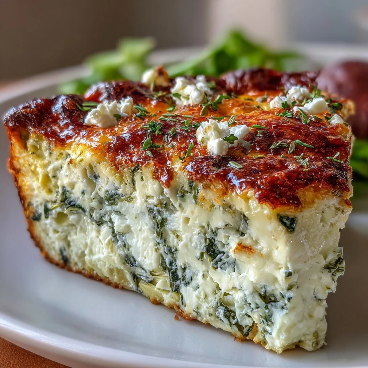 Corte dorado de High Protein Spinach Artichoke Bake con espinaca y alcachofa, ideal para cena Keto y prep semanal.