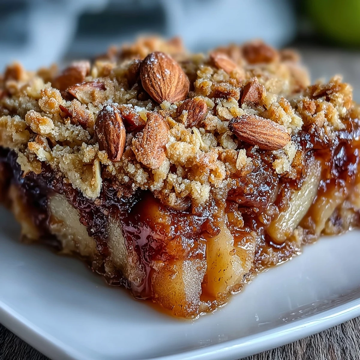Freshly baked Cardamom-Spiced Apple Crisp bubbling from the oven, with golden crumble and sweet apples ready to be scooped.