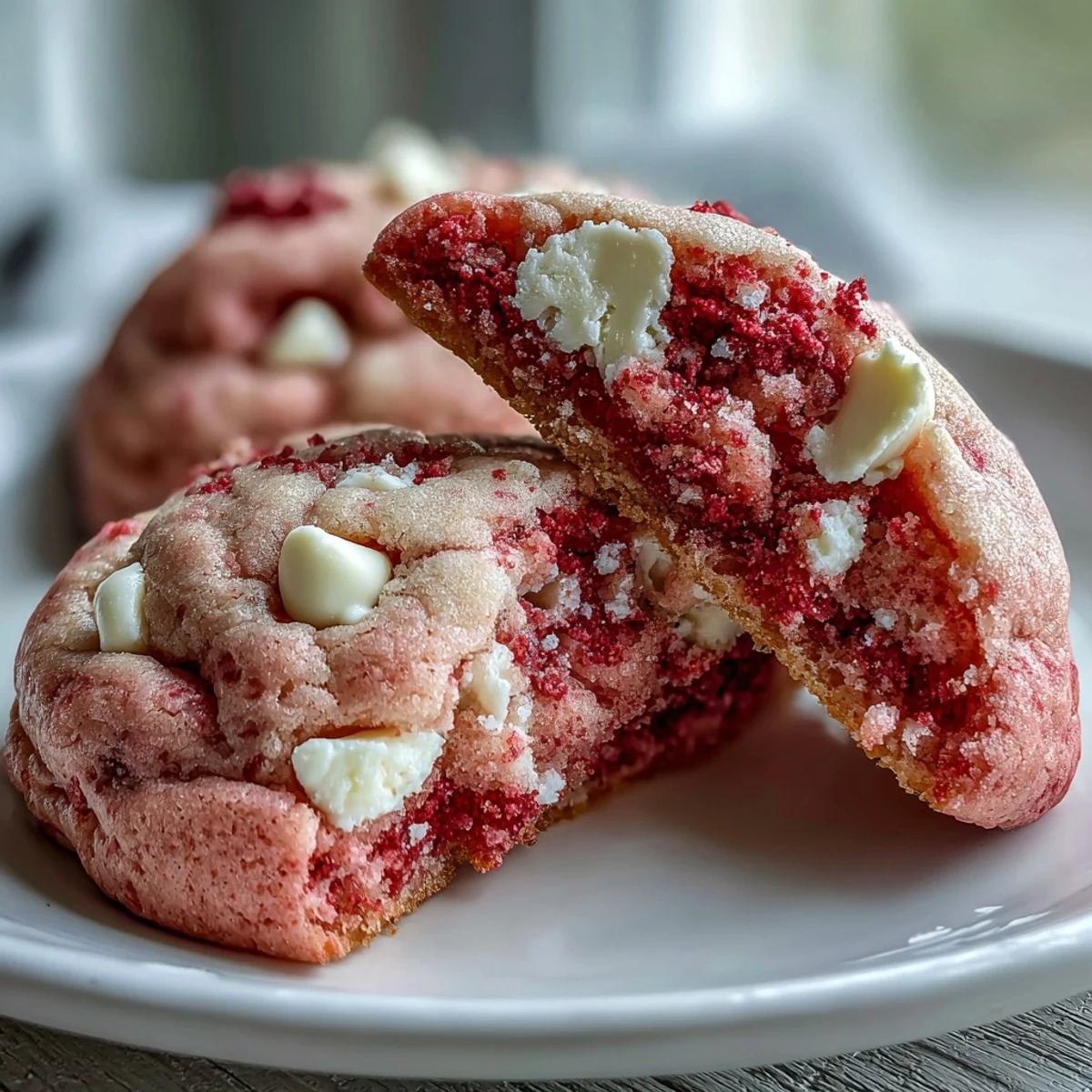 Galletas de San Valentín de Fresa y Chocolate Blanco: suaves y masticables con fresas deshidratadas y chips de chocolate blanco cremoso.