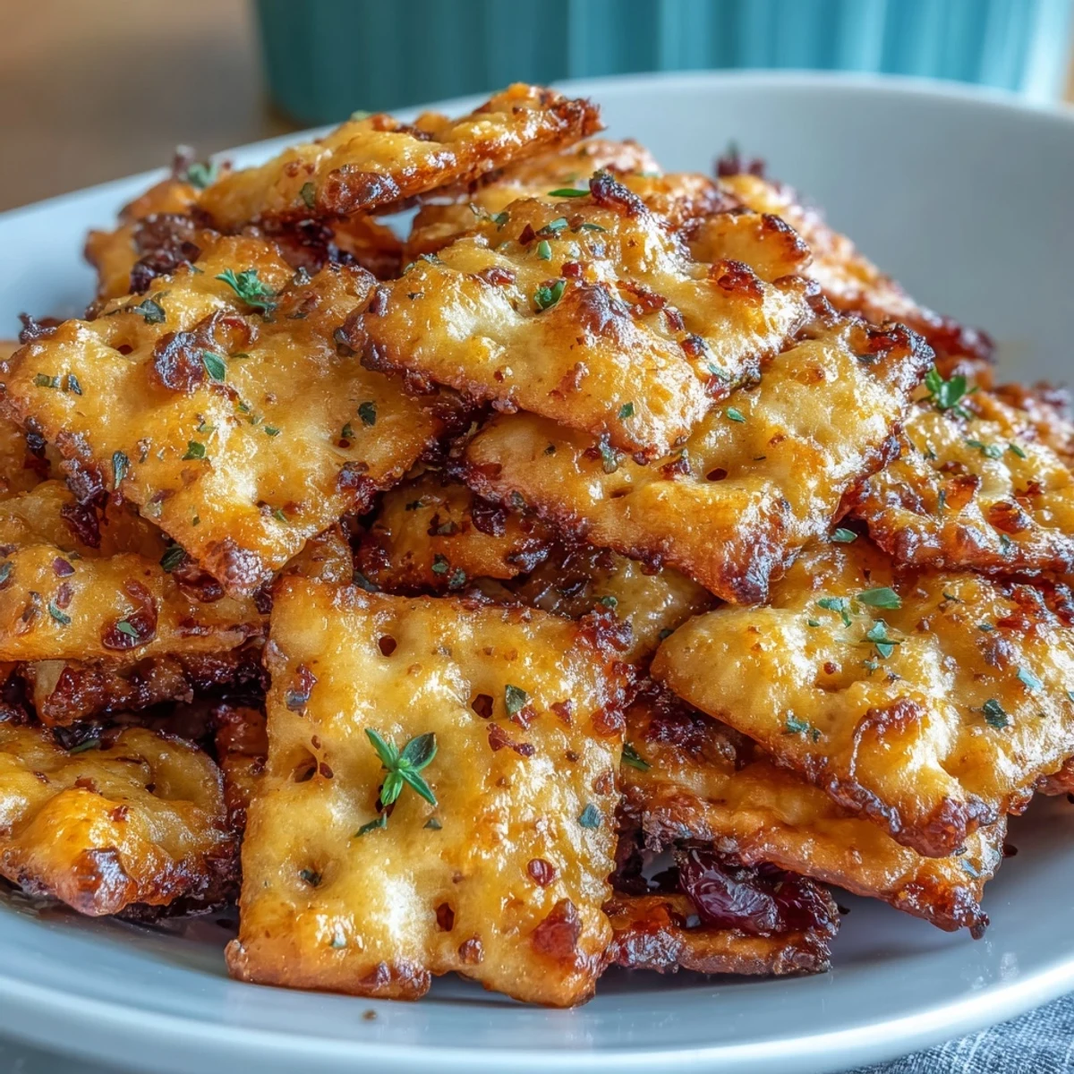 Snack de picnic con Cheez-Its caseros de masa madre y uvas frescas, ideal para compartir en un día soleado.