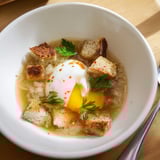 Golden, toasted bread and garlic simmer in a rich broth for classic Castilian Garlic Soup.