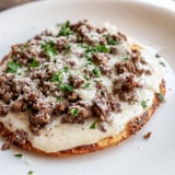 Pizza con carne y Alfredo