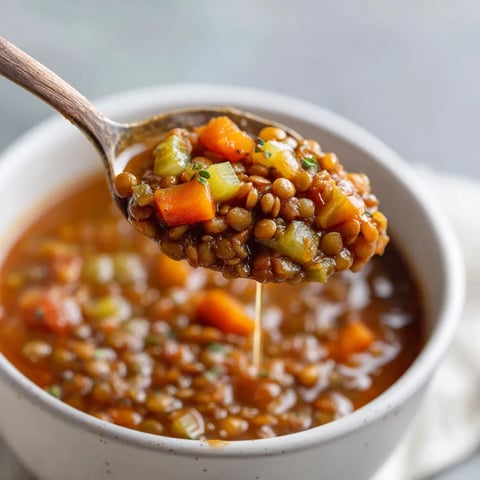 Lentil and tomato soup with cumin.
