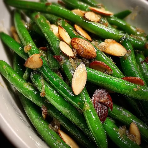 Un plato de verduras con almendras y ajo.