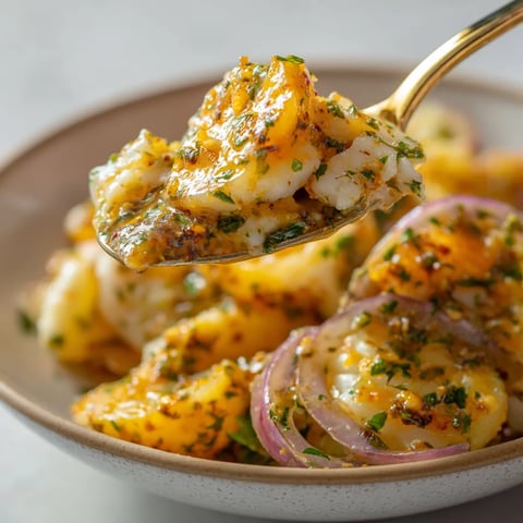 Cod and potato salad with orange vinaigrette.