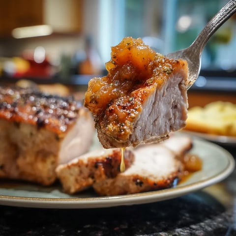 Spanish Roast Pork with Apple Chutney.