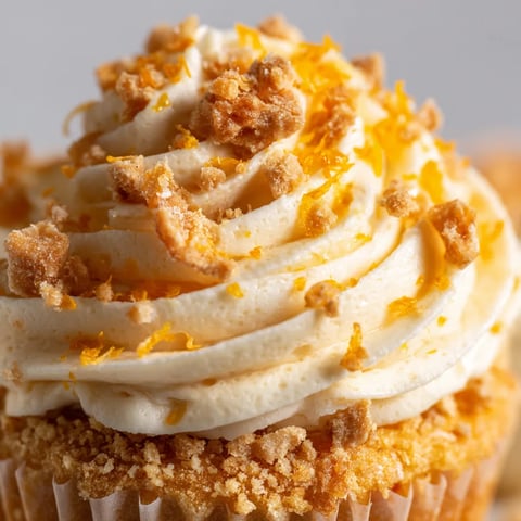 Cupcake con turrón y crema de naranja.