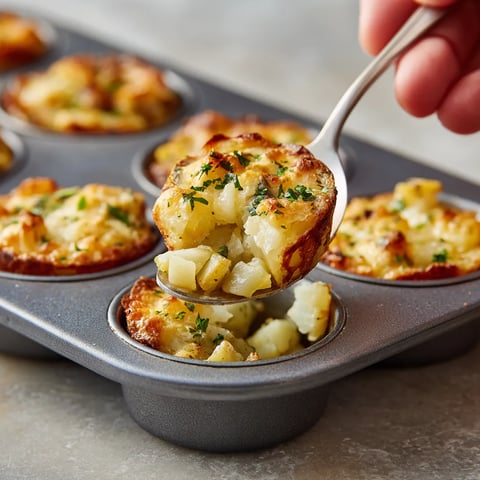 Un desayuno en un plato con muffins y papas.