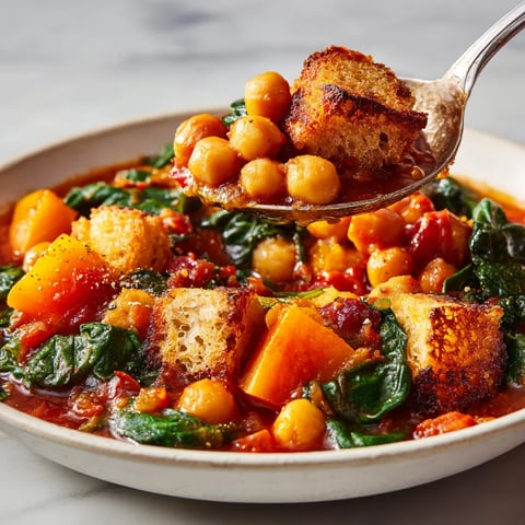 Guiso de garbanzos con calabaza y espinacas (One-Pot)