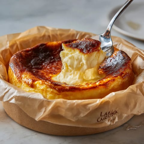 Un postre en un plato con un tenedor.