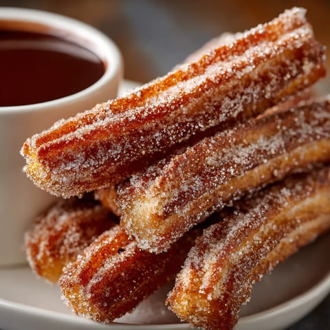 Churros caseros al horno con azúcar y canela.