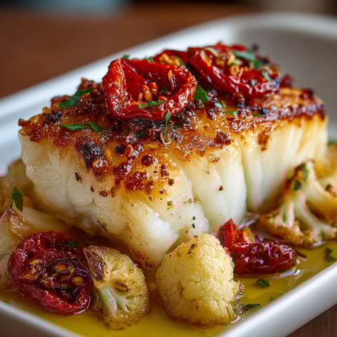 A plate of food with fish and vegetables.