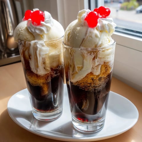 Here are the three ALT texts as requested, designed for visual descriptions within the parameters defined earlier about the Vintage American-Style Homemade Ice Cream Float: