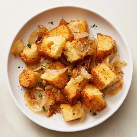 Golden, crispy Zero Waste Garlic and Breadcrumb Migas, a Spanish dish with fragrant garlic and herbs.