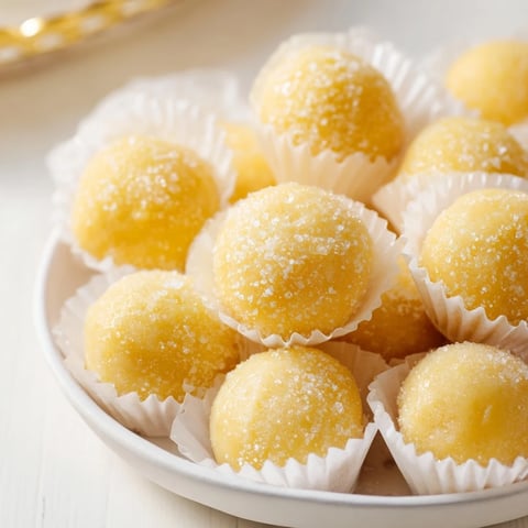 Creamy Quick Yema Candy, rolled in sugar, ready to eat; a sweet Filipino dessert.