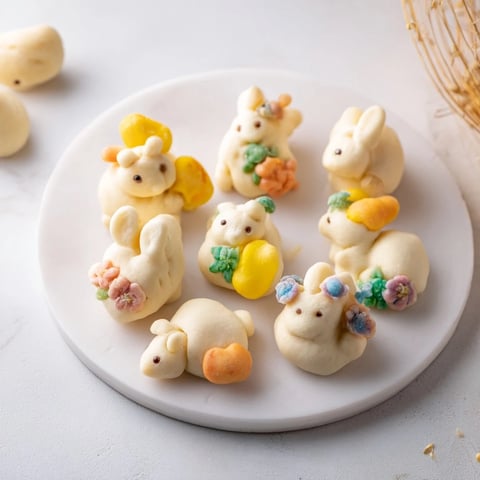 Delicate Spanish marzipan figures, lovingly hand-shaped and ready to be baked into sweet treats.