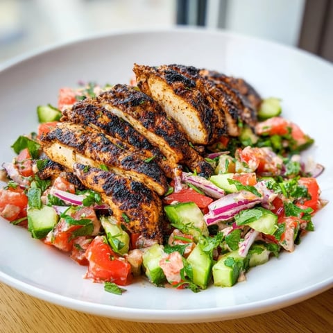 Chicken Shawarma Salad with Tahini: a vibrant salad topped with perfectly spiced chicken and creamy tahini dressing.