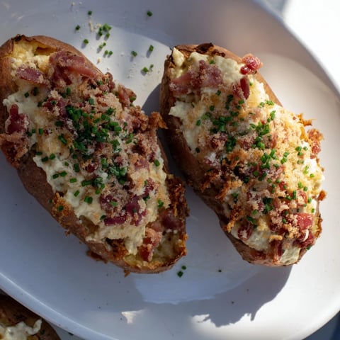 Golden, bubbly Loaded Baked Potato Skins, loaded with cheese, bacon, and sour cream, perfect appetizer.