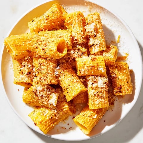 Crispy, golden Parmesan pasta chips, perfectly air-fried, ready to savor with dipping marinara.