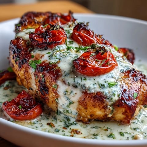 Pollo cremoso con pesto y tomates asados, perfecto para una cena keto de semana.