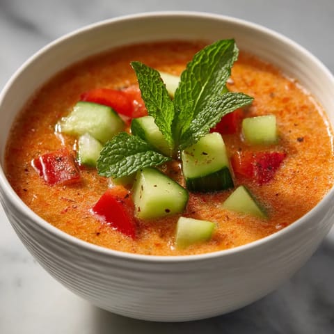 Un plato de sopa con verduras.
