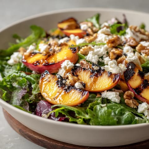 Ensalada de manzana asada con queso de cabra.