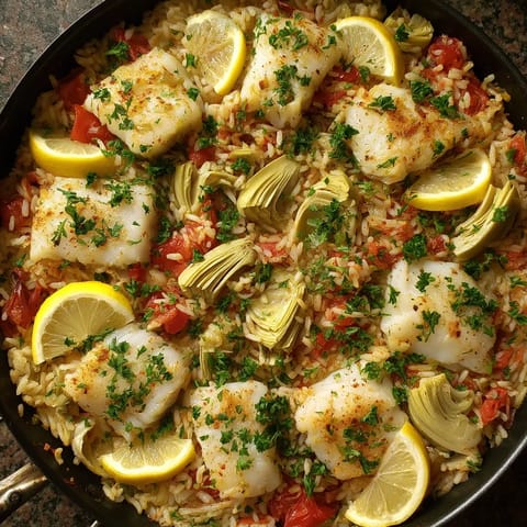 Cod & Artichoke Rice Bake.
