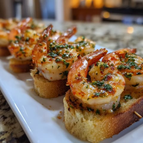 Grilled garlic shrimp pintxos.