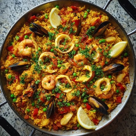 Paella Mixta for the Family Table.