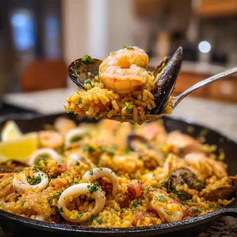 Paella Mixta for the Family Table.