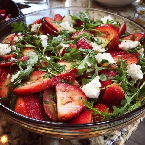 Salade de tomates antiguas, fresas y ricotta.