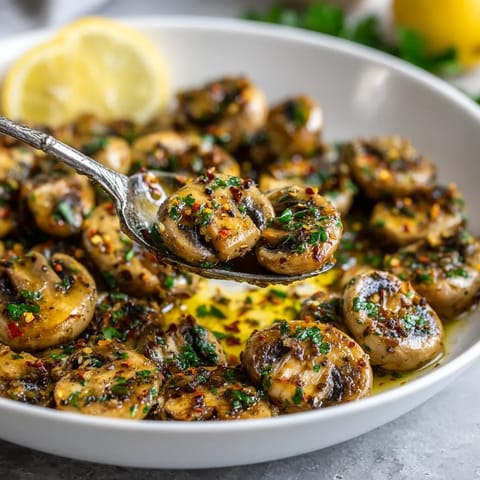 Setas al Ajillo (Garlic Mushrooms) en un plato.