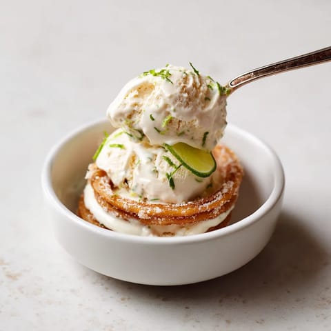 Un churro con crema de lima y un churro con crema de lima.