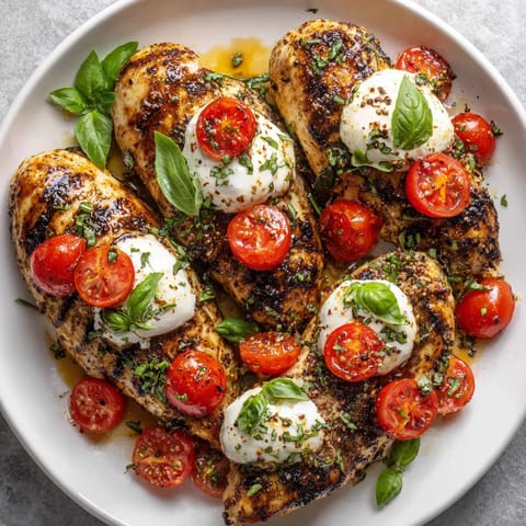 Caprese grilled chicken.